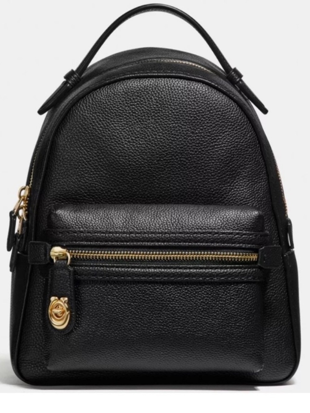 COACH 35608 Campus Black Leather Backpack Gold Tone Hardware